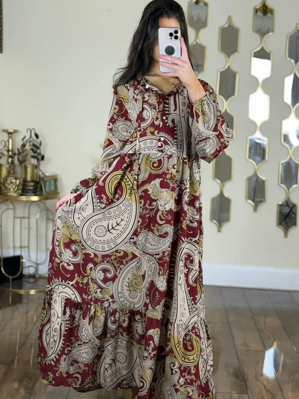 Kind Vibe Womens Satin Printed Maxi Dress (One Size 8-22)