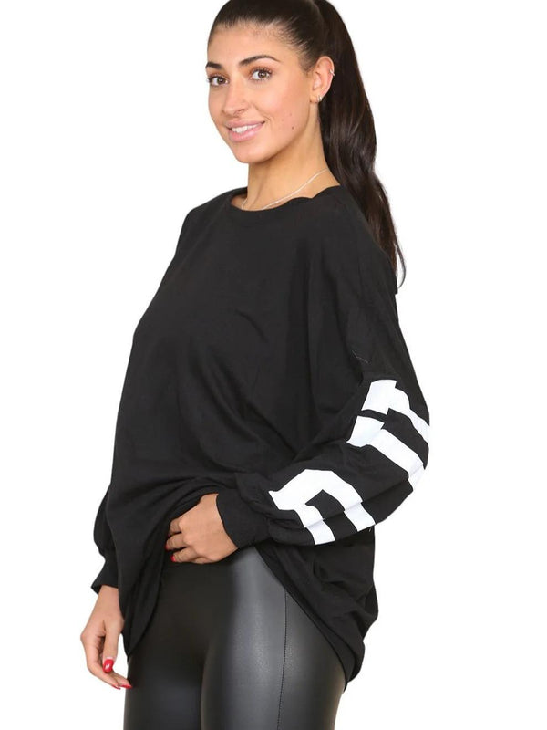 Kind Vibe Women's Buffalo Slogan Print Oversized Jumper Dress One Size (6-18) - Black