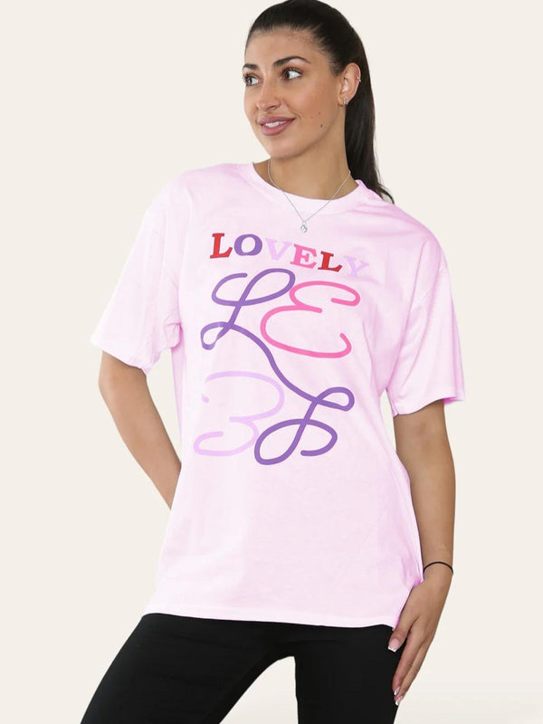 Kind Vibe Love Slogan Women's T Shirt Top Tshirt - Baby Pink