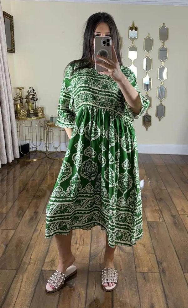 Kind Vibe Womens Printed Midi Summer Dress (One Size 6-16)