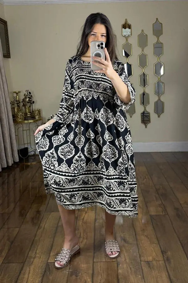 Kind Vibe Womens Printed Midi Summer Dress (One Size 6-16)