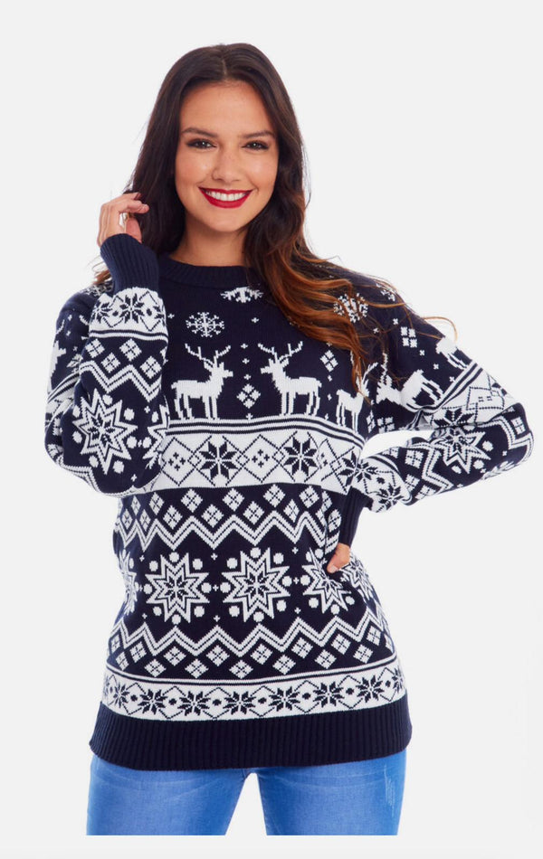 Kind Vibe Women's Family Christmas Jumper - Black
