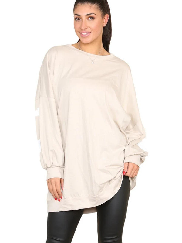 Kind Vibe Women's Buffalo Slogan Print Oversized Jumper Dress One Size (6-18) - Beige