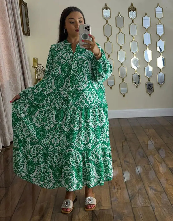Kind Vibe Womens Printed Summer Midi Dress (One Size 8-18)