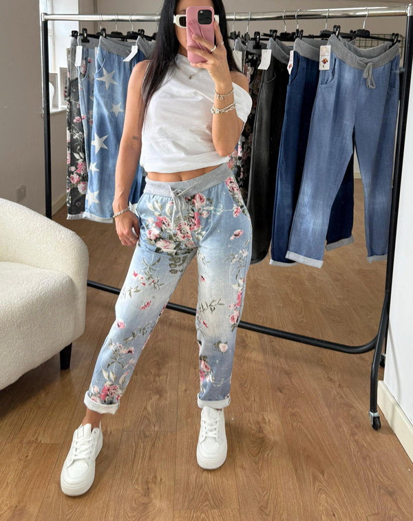 Kind Vibe Women's Cargo Trousers - Floral Print