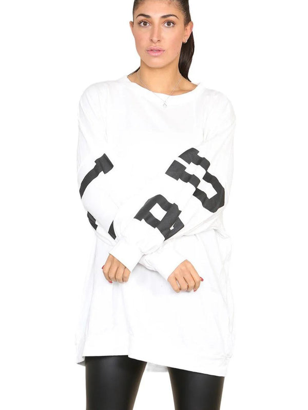 Kind Vibe Women's Buffalo Slogan Print Oversized Jumper Dress One Size (6-18) - White