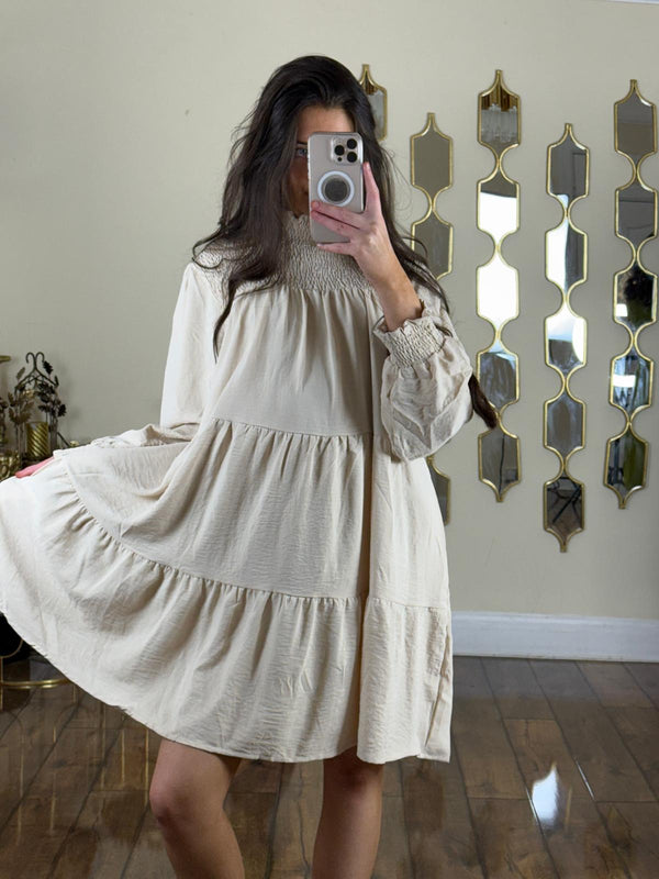 Kind Vibe Women's Summer Dress (One Size 6-16) - Beige