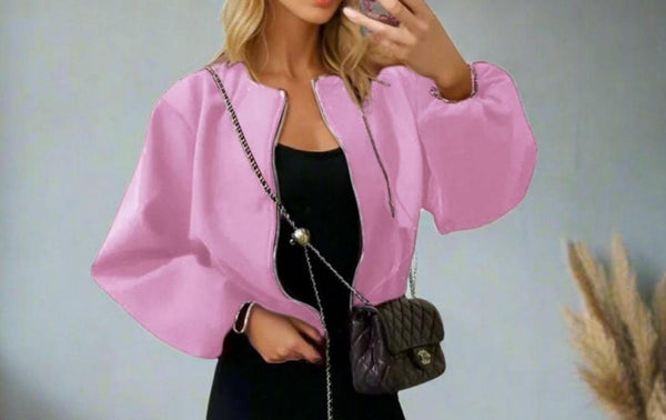 Kind Vibe Women's Premium Quality Bomber Jacket Made in Italy - Baby Pink